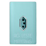 Conjunto Tomada Vertical 10A  - Novara Especiais Celeste